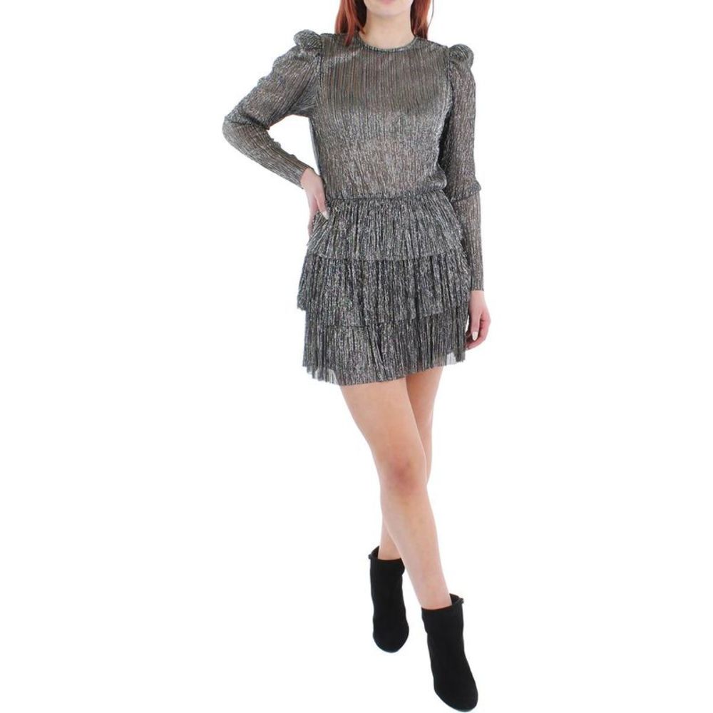 Sabina Musayev Metallic Silver Dress